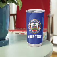 Personalized Haiti Football Tumbler Cup Les Grenadiers Made History Once Again Blue Color - Wonder Print Shop