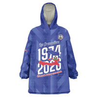 Personalized Haiti Football Wearable Blanket Hoodie Les Grenadiers Made History Once Again Blue Color - Wonder Print Shop