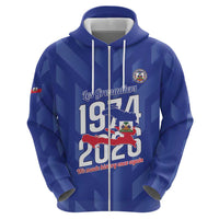 Personalized Haiti Football Zip Hoodie Les Grenadiers Made History Once Again Blue Color - Wonder Print Shop