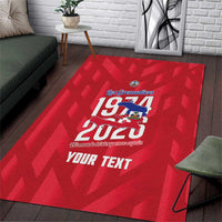 Personalized Haiti Football Area Rug Les Grenadiers Made History Once Again Red Color - Wonder Print Shop