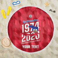 Personalized Haiti Football Beach Blanket Les Grenadiers Made History Once Again Red Color - Wonder Print Shop