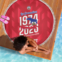 Personalized Haiti Football Beach Blanket Les Grenadiers Made History Once Again Red Color - Wonder Print Shop