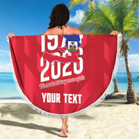 Personalized Haiti Football Beach Blanket Les Grenadiers Made History Once Again Red Color - Wonder Print Shop