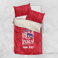 Personalized Haiti Football Bedding Set Les Grenadiers Made History Once Again Red Color - Wonder Print Shop