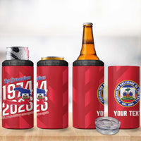 Personalized Haiti Football 4 in 1 Can Cooler Tumbler Les Grenadiers Made History Once Again Red Color - Wonder Print Shop