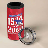 Personalized Haiti Football 4 in 1 Can Cooler Tumbler Les Grenadiers Made History Once Again Red Color - Wonder Print Shop