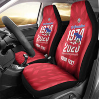 Personalized Haiti Football Car Seat Cover Les Grenadiers Made History Once Again Red Color - Wonder Print Shop