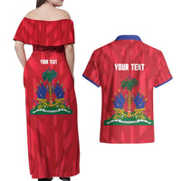 Personalized Haiti Football Couples Matching Off Shoulder Maxi Dress and Hawaiian Shirt Les Grenadiers Made History Once Again Red Color - Wonder Print Shop