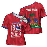 Personalized Haiti Football Cross Shoulder Shirt Les Grenadiers Made History Once Again Red Color - Wonder Print Shop