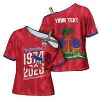 Personalized Haiti Football Cross Shoulder Shirt Les Grenadiers Made History Once Again Red Color - Wonder Print Shop