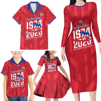Personalized Haiti Football Family Matching Long Sleeve Bodycon Dress and Hawaiian Shirt Les Grenadiers Made History Once Again Red Color - Wonder Print Shop