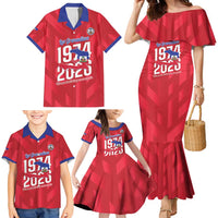 Personalized Haiti Football Family Matching Mermaid Dress and Hawaiian Shirt Les Grenadiers Made History Once Again Red Color - Wonder Print Shop