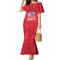 Personalized Haiti Football Family Matching Mermaid Dress and Hawaiian Shirt Les Grenadiers Made History Once Again Red Color - Wonder Print Shop