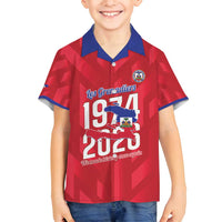 Personalized Haiti Football Family Matching Off Shoulder Maxi Dress and Hawaiian Shirt Les Grenadiers Made History Once Again Red Color - Wonder Print Shop