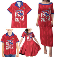 Personalized Haiti Football Family Matching Puletasi and Hawaiian Shirt Les Grenadiers Made History Once Again Red Color - Wonder Print Shop