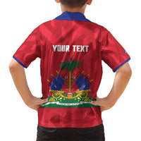 Personalized Haiti Football Family Matching Short Sleeve Bodycon Dress and Hawaiian Shirt Les Grenadiers Made History Once Again Red Color - Wonder Print Shop