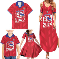 Personalized Haiti Football Family Matching Summer Maxi Dress and Hawaiian Shirt Les Grenadiers Made History Once Again Red Color - Wonder Print Shop