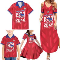 Personalized Haiti Football Family Matching Summer Maxi Dress and Hawaiian Shirt Les Grenadiers Made History Once Again Red Color - Wonder Print Shop
