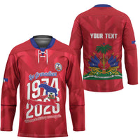 Personalized Haiti Football Hockey Jersey Les Grenadiers Made History Once Again Red Color - Wonder Print Shop