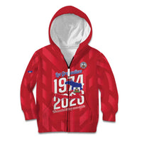Personalized Haiti Football Kid Hoodie Les Grenadiers Made History Once Again Red Color - Wonder Print Shop