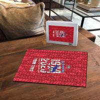 Personalized Haiti Football Puzzle Les Grenadiers Made History Once Again Red Color - Wonder Print Shop