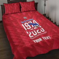 Personalized Haiti Football Quilt Bed Set Les Grenadiers Made History Once Again Red Color - Wonder Print Shop