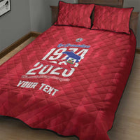 Personalized Haiti Football Quilt Bed Set Les Grenadiers Made History Once Again Red Color - Wonder Print Shop