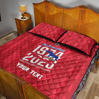 Personalized Haiti Football Quilt Bed Set Les Grenadiers Made History Once Again Red Color - Wonder Print Shop