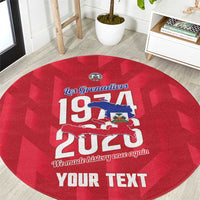 Personalized Haiti Football Round Carpet Les Grenadiers Made History Once Again Red Color - Wonder Print Shop