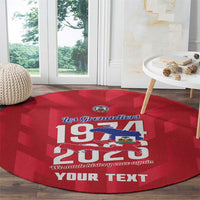 Personalized Haiti Football Round Carpet Les Grenadiers Made History Once Again Red Color - Wonder Print Shop