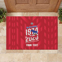 Personalized Haiti Football Rubber Doormat Les Grenadiers Made History Once Again Red Color - Wonder Print Shop