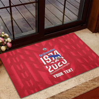 Personalized Haiti Football Rubber Doormat Les Grenadiers Made History Once Again Red Color - Wonder Print Shop