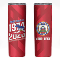 Personalized Haiti Football Skinny Tumbler Les Grenadiers Made History Once Again Red Color - Wonder Print Shop