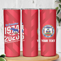 Personalized Haiti Football Skinny Tumbler Les Grenadiers Made History Once Again Red Color - Wonder Print Shop