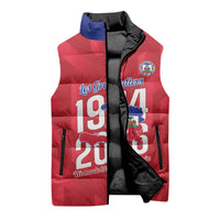 Personalized Haiti Football Sleeveless Puffer Jacket Les Grenadiers Made History Once Again Red Color - Wonder Print Shop