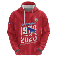 Personalized Haiti Football Zip Hoodie Les Grenadiers Made History Once Again Red Color - Wonder Print Shop