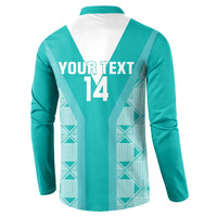 Custom South Africa Rugby Button Sweatshirt Go Champions Springboks - Teal Version - Wonder Print Shop