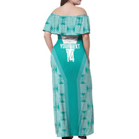 Custom South Africa Rugby Off Shoulder Maxi Dress Go Champions Springboks - Teal Version - Wonder Print Shop