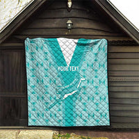 Custom South Africa Rugby Quilt Go Champions Springboks - Teal Version - Wonder Print Shop