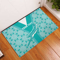 Custom South Africa Rugby Rubber Doormat Go Champions Springboks - Teal Version - Wonder Print Shop