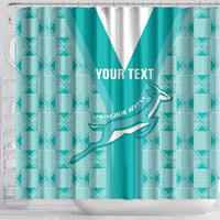 Custom South Africa Rugby Shower Curtain Go Champions Springboks - Teal Version LT14