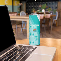 Custom South Africa Rugby Skinny Tumbler Go Champions Springboks - Teal Version - Wonder Print Shop