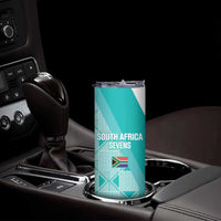 Custom South Africa Rugby Skinny Tumbler Go Champions Springboks - Teal Version - Wonder Print Shop