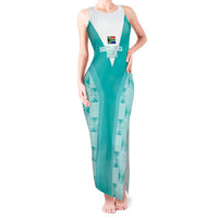 Custom South Africa Rugby Tank Maxi Dress Go Champions Springboks - Teal Version - Wonder Print Shop