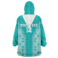 Custom South Africa Rugby Wearable Blanket Hoodie Go Champions Springboks - Teal Version - Wonder Print Shop