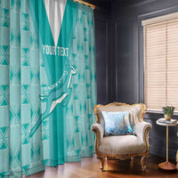 Custom South Africa Rugby Window Curtain Go Champions Springboks - Teal Version - Wonder Print Shop