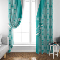 Custom South Africa Rugby Window Curtain Go Champions Springboks - Teal Version - Wonder Print Shop