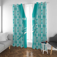 Custom South Africa Rugby Window Curtain Go Champions Springboks - Teal Version - Wonder Print Shop