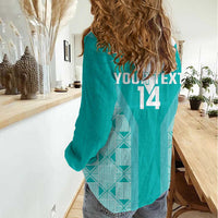 Custom South Africa Rugby Women Casual Shirt Go Champions Springboks - Teal Version - Wonder Print Shop