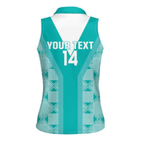 Custom South Africa Rugby Women Sleeveless Polo Shirt Go Champions Springboks - Teal Version - Wonder Print Shop